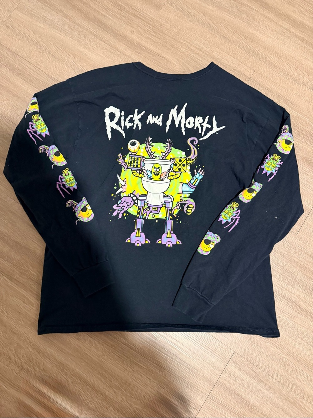 Rick and Morty Black Graphic Long Sleeve Tee